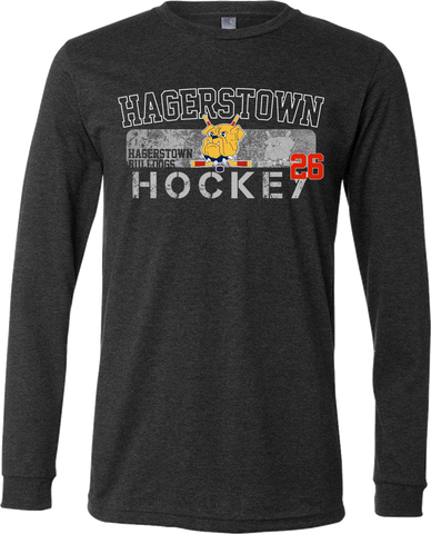 Hagerstown Bulldogs Hockey Triblend Long Sleeve T-Shirt