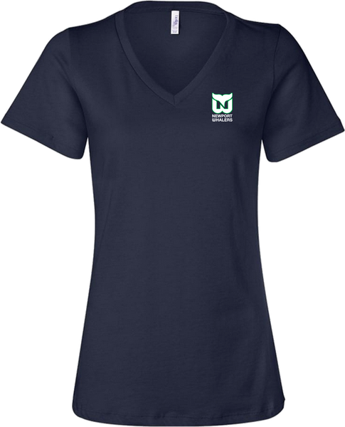 Newport Whalers Hockey Ladies Relaxed V-Neck Tee