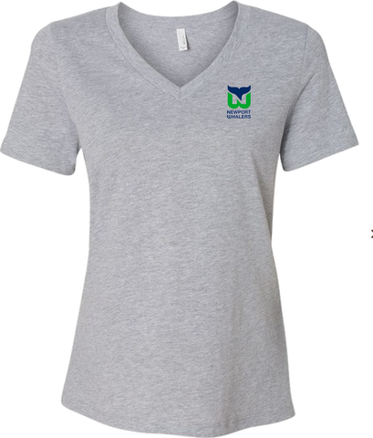 Newport Whalers Hockey Ladies Relaxed V-Neck Tee
