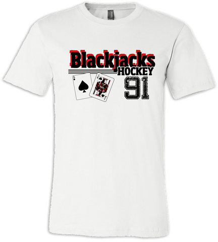 Blackjacks Hockey Old Time T-shirt with Player Number
