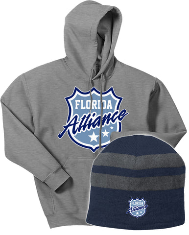 Printed Hoodie and Embroidered Team Color Beanie w/ Player Number