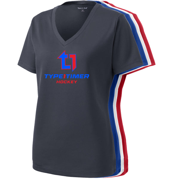 Type 1 Timer Hockey LADIES PosiCharge RacerMesh V-Neck Tee