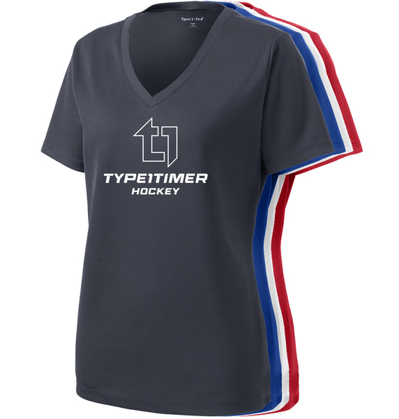 Type 1 Timer Hockey LADIES PosiCharge RacerMesh V-Neck Tee