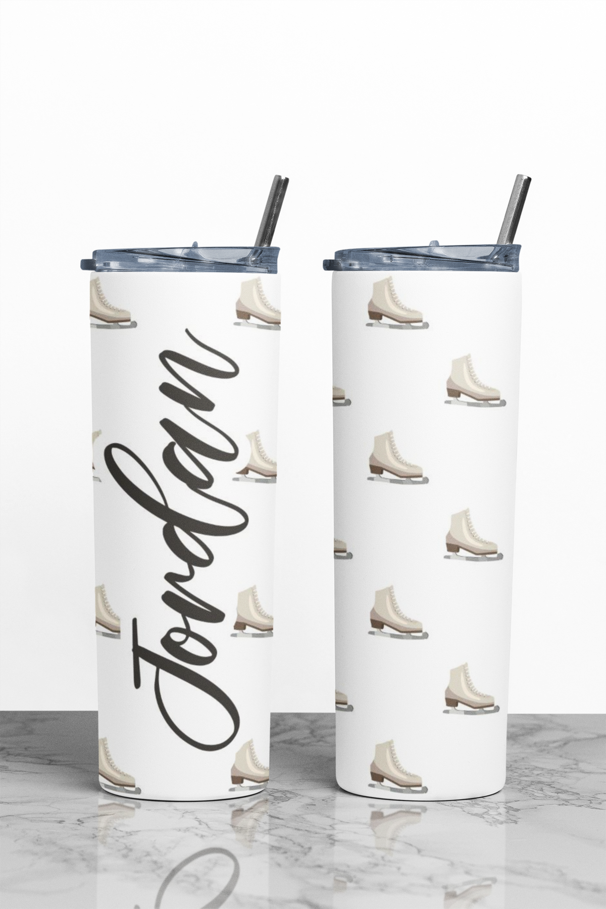 Figure Skate Skinny Tumbler