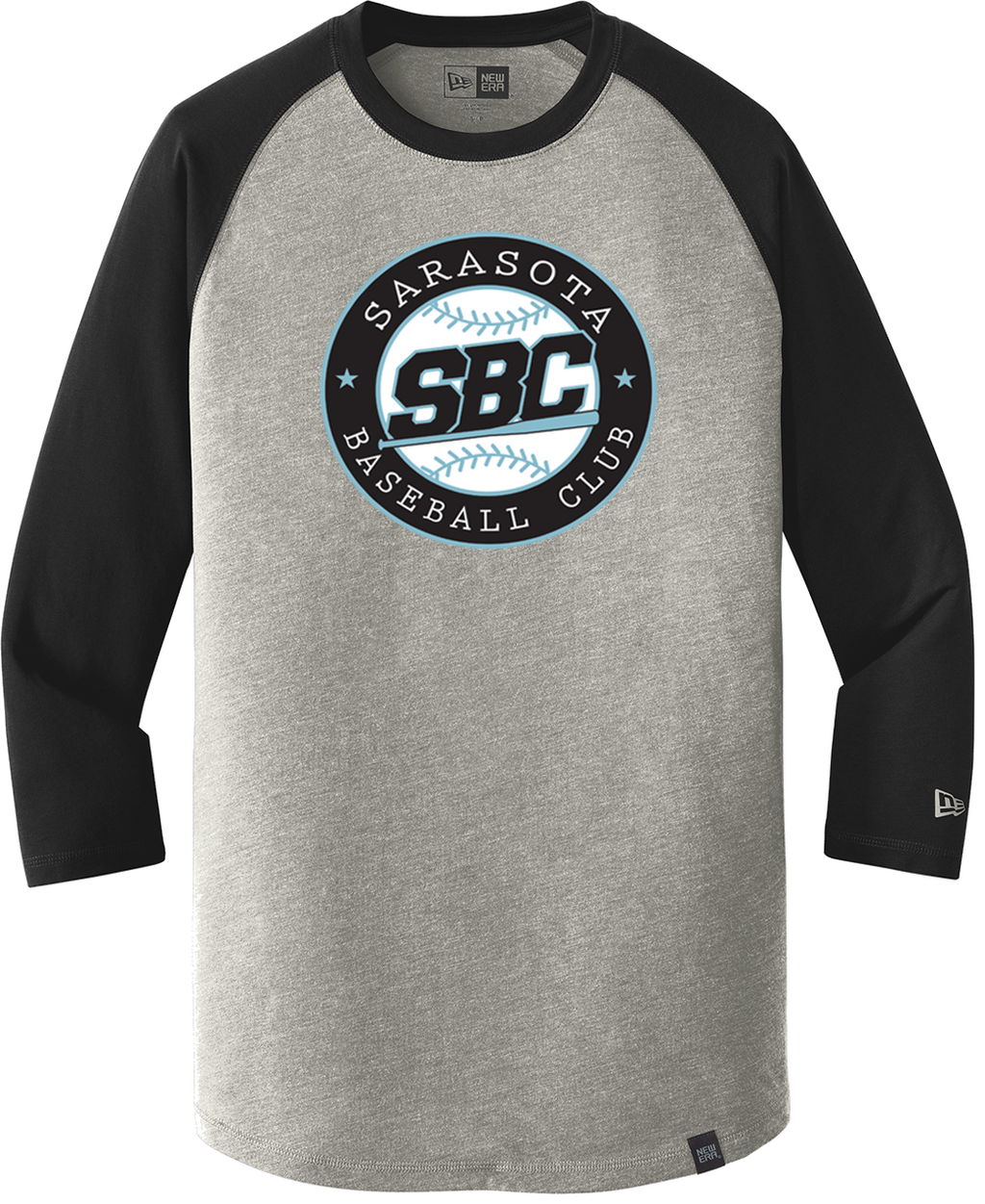 Sarasota Baseball Club New Era Heritage Blend 3/4-Sleeve Baseball Raglan Tee