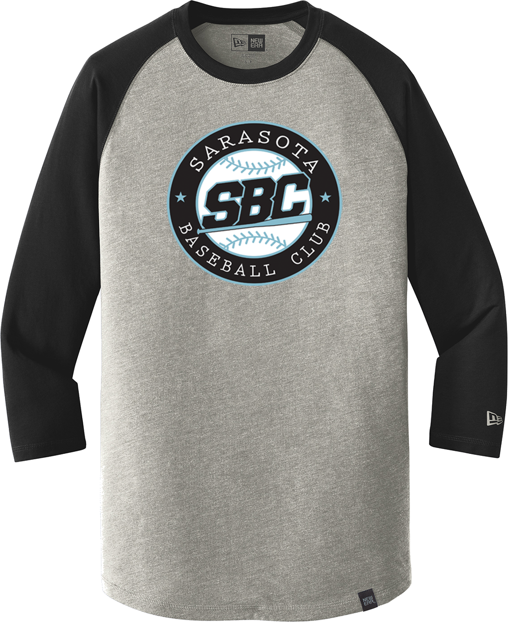 Sarasota Baseball Club New Era Heritage Blend 3/4-Sleeve Baseball Raglan Tee