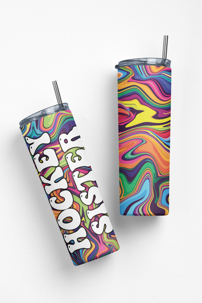 Hockey Sister Groovy Tumbler