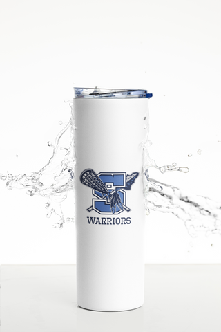 Warriors Lacrosse 20oz Skinny Tumbler with Straw