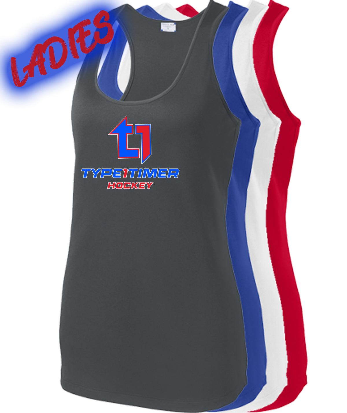 Type 1 Timer Hockey LADIES PosiCharge Competitor Racerback Tank